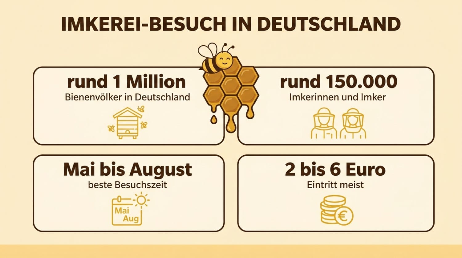 Infografik zeigt Ablauf und Tipps für den Besuch eines Schaubienenstands